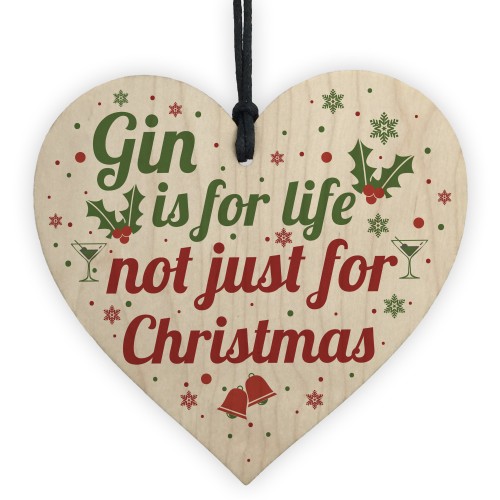 Novelty Gin Gift Funny Christmas Tree Bauble Decoration Heart