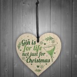 Gin Novelty Christmas Gift Tree Bauble Decoration Wooden Heart