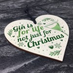 Gin Novelty Christmas Gift Tree Bauble Decoration Wooden Heart