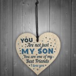 Son Gift Wood Heart Plaque Gift For Teenagers Boys Christmas