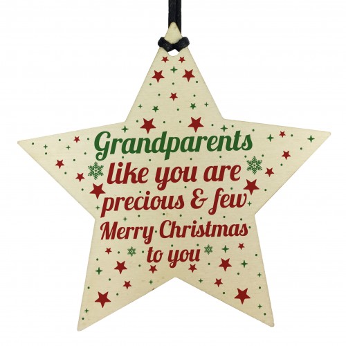 Grandparents Christmas Gifts Wooden Star Tree Bauble Decoration