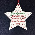 Grandparents Christmas Gifts Wooden Star Tree Bauble Decoration