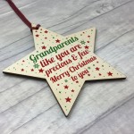 Grandparents Christmas Gifts Wooden Star Tree Bauble Decoration