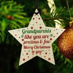 Grandparents Christmas Gifts Wooden Star Tree Bauble Decoration