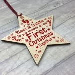 Mummy First 1st Christmas Newborn Baby Gift Wood Star Bauble