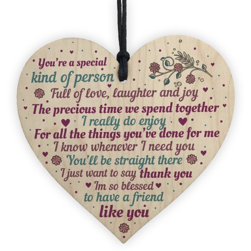 Special Handmade Wood Heart Plaque Gift Best Friend Thank You