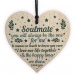 Soulmate Gifts Wood Heart Valentines Day Gift Anniversary Xmas