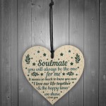 Soulmate Gifts Wood Heart Valentines Day Gift Anniversary Xmas