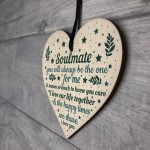 Soulmate Gifts Wood Heart Valentines Day Gift Anniversary Xmas