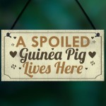 Spoiled Guinea Pig Lives Here Beautiful Handmade Gift Sign