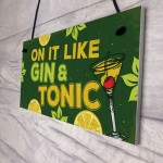 Handmade Plaque Gift For Gin Lovers Funny Gin And Tonic Bar Sign