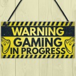 WARNING Gaming Door Sign Gamer Gifts Gamer Accessories Decor