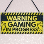 WARNING Gaming Door Sign Gamer Gifts Gamer Accessories Decor