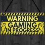 WARNING Gaming Door Sign Gamer Gifts Gamer Accessories Decor