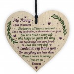 Nanny Plaque Nanny Nana Nanna Gifts Wooden Heart Nanny Present