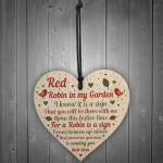 Robins Appear Wood Heart Memorial Christmas Tree Decoration 