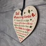 Robins Appear Wood Heart Memorial Christmas Tree Decoration 