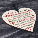 Robins Appear Wood Heart Memorial Christmas Tree Decoration 