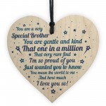 Brother Sister Birthday Gift Wooden Heart Brother Christmas Card