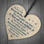 Brother Sister Birthday Gift Wooden Heart Brother Christmas Card