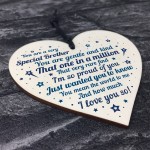 Brother Sister Birthday Gift Wooden Heart Brother Christmas Card