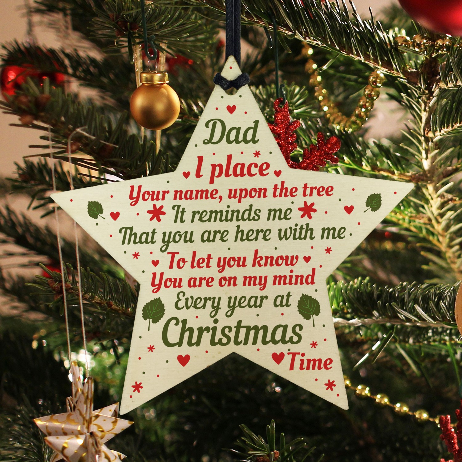 Dad Christmas Memorial Plaques Bauble Gift Tree Decoration Gift