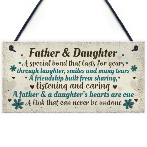 Father And Daughter Gift Plaque Father Gift From Daughter Xmas