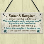 Father And Daughter Gift Plaque Father Gift From Daughter Xmas