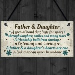 Father And Daughter Gift Plaque Father Gift From Daughter Xmas