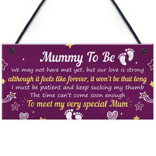 Mummy To Be Gifts From Bump Hanging Plaque Baby Shower Present