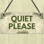 QUIET PLEASE Do Not Disturb Hanging Door Salon Treatment Sign