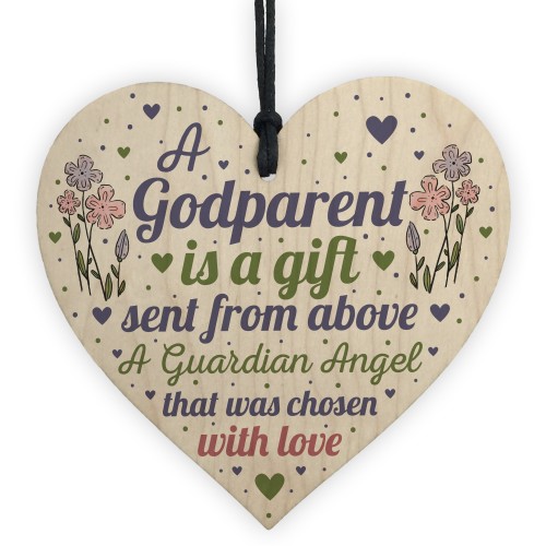 Godparent Gifts For Christening Wood Heart Christmas Decoration