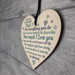 Dad Gifts From Daughter Son Handmade Wooden Heart Christmas