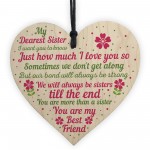 Sister Gifts Wooden Heart Best Friend Plaque Birthday Xmas Card