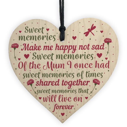 Christmas Tree Grave Memorial Ornament For Mum Wooden Heart