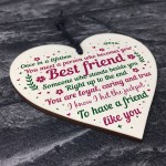 Best Friend Birthday Gifts Thank You Wooden Hanging Heart Plaque
