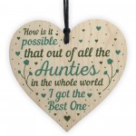 Auntie Gifts For Birthday Christmas Wooden Heart Auntie Card