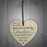 Auntie Gifts For Birthday Christmas Wooden Heart Auntie Card