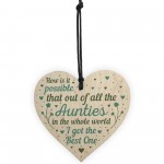 Auntie Gifts For Birthday Christmas Wooden Heart Auntie Card