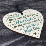 Auntie Gifts For Birthday Christmas Wooden Heart Auntie Card