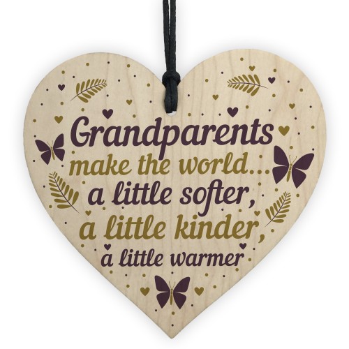 Wooden Heart Grandparent Gifts For Grandma Grandpa Nan Grandad