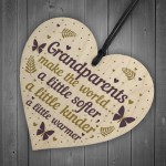 Wooden Heart Grandparent Gifts For Grandma Grandpa Nan Grandad