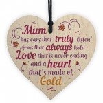 Mum Mummy Mother Christmas Gift From Daughter Son Wood Heart