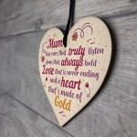 Mum Mummy Mother Christmas Gift From Daughter Son Wood Heart