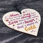 Mum Mummy Mother Christmas Gift From Daughter Son Wood Heart