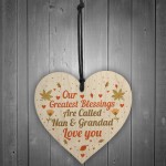 Special Nan Grandad Gift For Birthday Christmas Wood Heart Sign