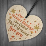 Special Nan Grandad Gift For Birthday Christmas Wood Heart Sign