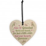 Nan And Grandad Ornament Wooden Heart Gift For Grandparents 