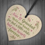 Nan And Grandad Ornament Wooden Heart Gift For Grandparents 