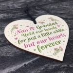 Nan And Grandad Ornament Wooden Heart Gift For Grandparents 